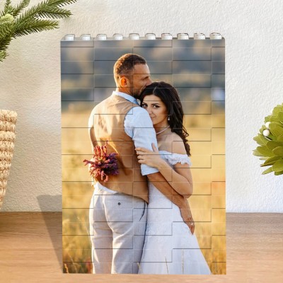 Personalized Couple Photo Building Blocks Puzzle For Anniversary Valentine's Day Gift Ideas Love Gifts for Couple
