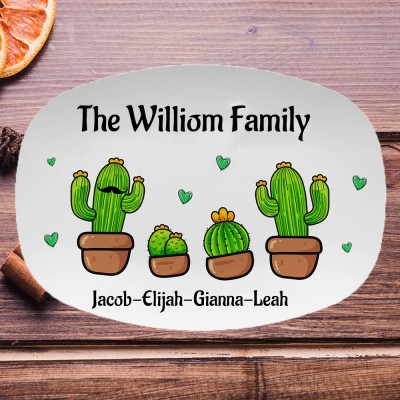 Personalized Cactus Family Name Platter 