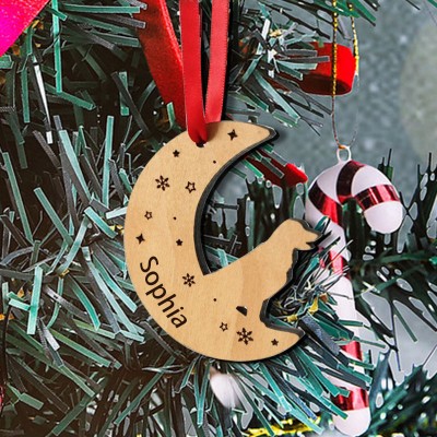 Personalized Dog Christmas Tree Wooden Ornament Pet Lover Christmas Gift