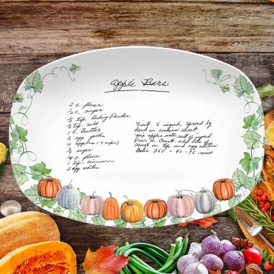 Personalized Thanksgiving Fall Handwritten Recipe Platter 