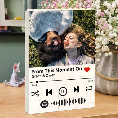 Custom Spotify Building Brick Photo Block Puzzle Gifts for Valentine's Day Anniversary Love Gifts for Boyfriend Husband