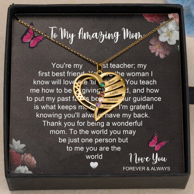 To My Amazing Mom Name Necklace Personalized Jewelry for Mom Christmas Gift Ideas Mother's Day Gift
