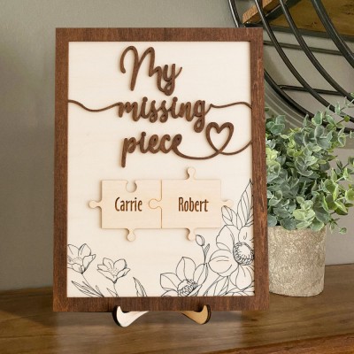 My Missing Piece Custom Wooden Puzzle Sign Meaningful Valentine's Day Gift Anniversary Gifts for Wife