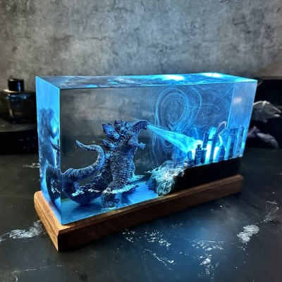 Monster Resin Wood Art Lamp Birthday Gift Ideas Christmas Gift