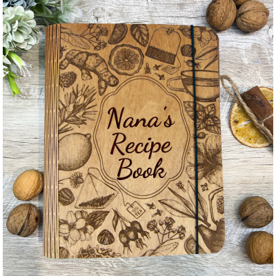 Nana's Wooden Recipe Book Custom Cookbook Personalized Gifts for Mom Christmas Gift Ideas