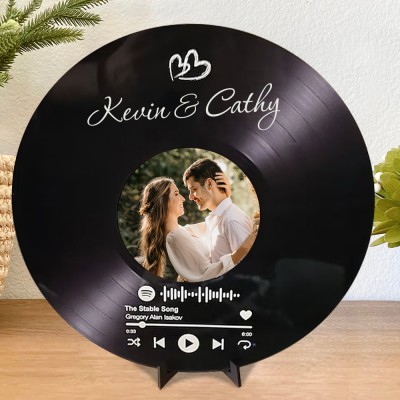 Custom Spotify Photo Song Plaque Record Love Gifts for Couple Valentine's Day Gift Ideas Anniversary Gifts