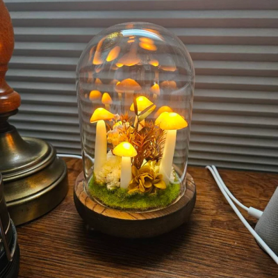 Handmade Mushroom Forest Night Light Orange Mushroom Lamp Housewarming Gift Anniversary Gift Love Gift Ideas for Her