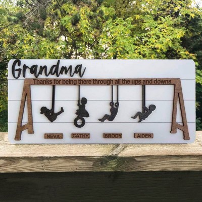 Custom Swing Set Sign Family Keepsake Gifts for Grandma Mother's Day Gift Ideas