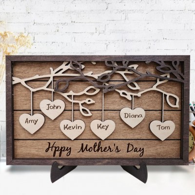 Family Tree Sign Custom Family Tree Frame Wall Decoration Gift for Mom Family Keepsake Gift for Grandma 