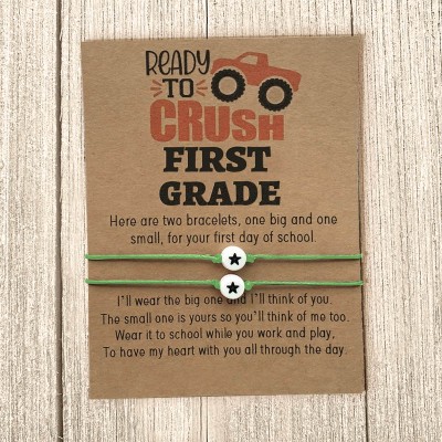 First Day of First Grade School Matching Bracelets