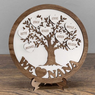 Custom Family Tree Sign with Kids Names Unique Gifts for Mom Grandma Family Keepsake Gifts Christmas Gifts