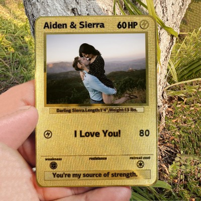Custom I Love You Photo Metal Card Gift Ideas for Anniversary Valentine's Day Funny Gifts for Couple