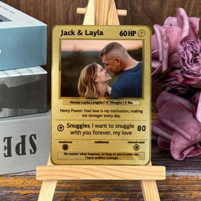 Custom Couple Photo Metal Cards Funny Gifts for Boyfriend Anniversary Gifts for Wife Valentine's Day Gift Ideas