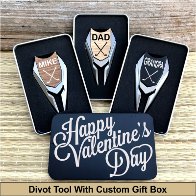 Personalized Golf Ball Marker Divot Tool Gift for Dad Valentine's Day Gift for Him Anniversary Gift for Your Man