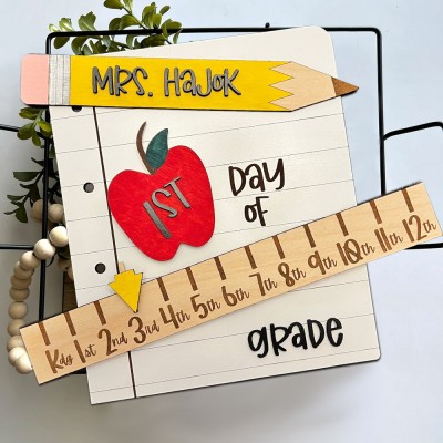 Personalized First/100th/Last Day of School Interchangeable Photo Prop Back to School Gifts for Kids