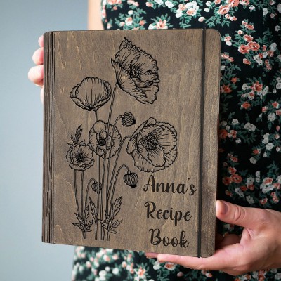 Custom Family Wooden Recipe Book Cooking Gifts for Women Christmas Gifts for Mom