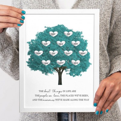 Custom Family Tree Frame with Kids Names Housewarming Gifts for Her Christmas Gifts for Mom Grandma 