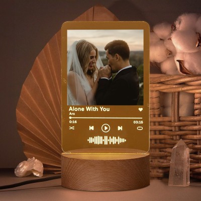 Personalized Spotify LED Music Photo Plaque Gift Ideas for Soulmate Valentine' Day Gifts Anniversary Gifts