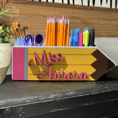 Personalized Pencil Holder Storage Box Gift Ideas for Teacher