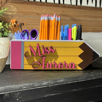 Personalized Pencil Holder Storage Box Gift Ideas for Teacher