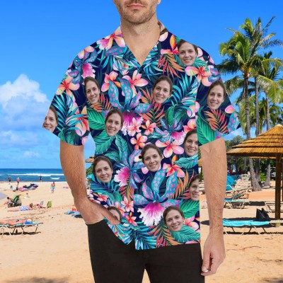 Personalized Hawaiian Shirt With Face Couple Gift For Hot Summer Personalized Beach Shirt Party Gift Ideas