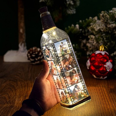 Personalized Bottle Night Light with Your Photos Table Lamp with Photos Gift for Couples Valentine's Day Anniversary Gift for Her