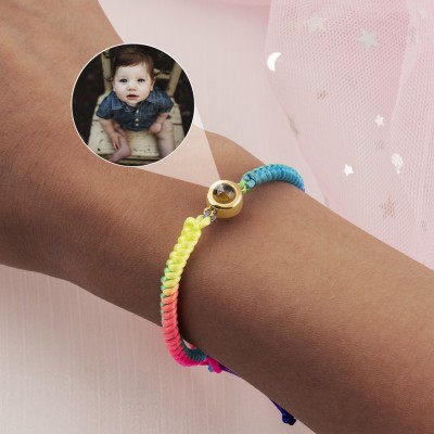 Personalized Braided Rope Baby Photo Projection Bracelet