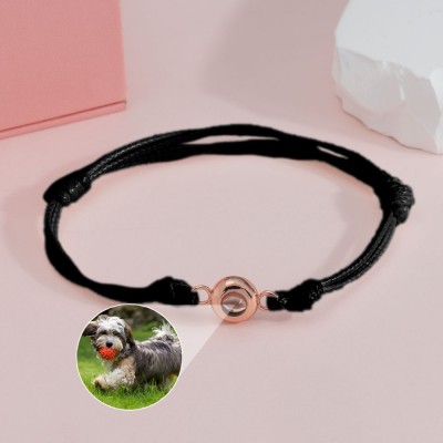 Personalized Braided Rope Pet Photo Projection Bracelet