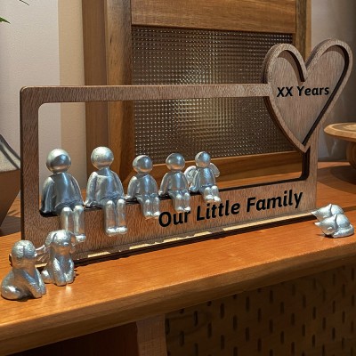Personalized Our Little Family Sculpture Figurines Gift for Mom Grandma Family Keepsake Gift