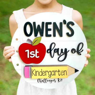 First Day of School Photo Prop Interchangeable School Milestones Personalized Back to School Sign Kit for Kids