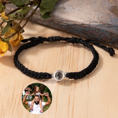 Personalized Photo Projection Bracelet with Picture Inside Christmas Gift Ideas for Dad