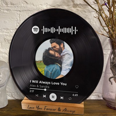Personalized Romantic Spotify Photo Record Plaque for Valentine's Day Anniversary Gift Ideas