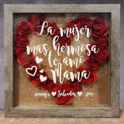 Personalized Mom Flower Shadow Box Mother's Day Gift