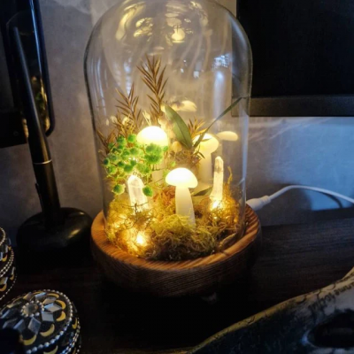 Handmade Crystal Mushroom Lamp Unique Gifts for Her Anniversary Gift Ideas Birthday Gift