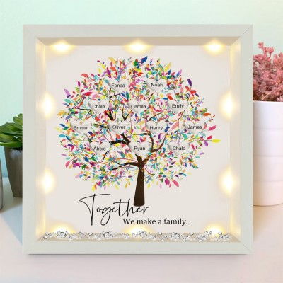 Custom Light Up Family Tree Frame with Grandkids Names Family Gifts Love Gift Ideas for Grandma Mom Home Decor
