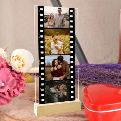 Personalized Memory Film Plaque with Couple Photo for Anniversary Valentine's Day Gift Ideas Keepsake Gifts