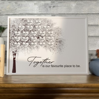 Personalized Together Is Our Favourite To Be Family Tree Frame with Names Gifts for Grandparents Christmas Gifts for Mom