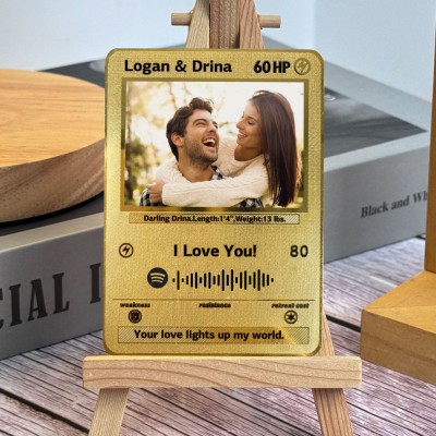 Custom Spotify Couple Photo Metal Card Keepsake Gifts for Girlfriend Valentine's Day Gift Ideas