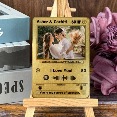 Personalized I Love You Spotify Couple Photo Metal Card Valentine's Day Gifts for Couple Birthday Gifts