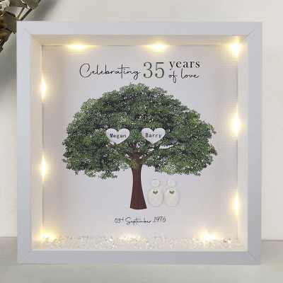 Personalized Wedding Anniversary Family Tree Framed Print