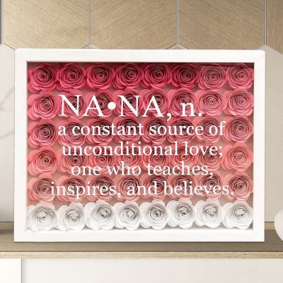 Personalized Grandma Nana Mom Flower Shadow Box Mother's Day Gift