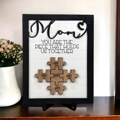 Custom Handmade Wooden Puzzle Frame Sign Adorable Gift Ideas For Mom Grandma Mother's Day Gift