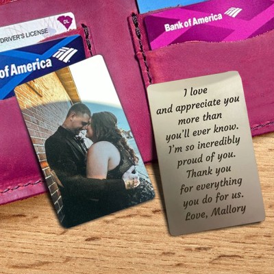 Custom Color Photo Metal Wallet Insert Personalized Wallet Card for Husband Valentine's Day Gift for Boyfriend