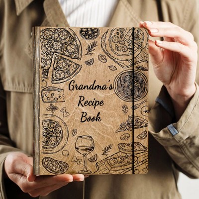 Personalized Grandma's Wooden Recipe Book Unique GIfts for Grandma Mom Christmas Gift Ideas for Her