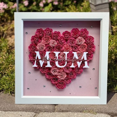 Personalized Mom Flower Shadow Box Gift Ideas for Mother's Day Gift For Mom Grandma