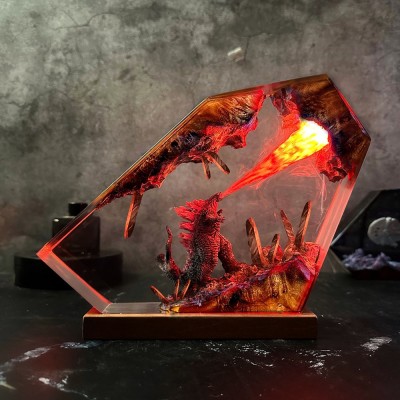 Monster Resin Wood Art Lamp Birthday Gift Ideas Christmas Gift