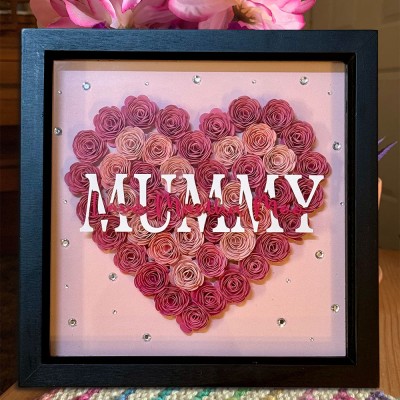Personalized Mom Flower Shadow Box Heartful Gift Ideas For Mom Grandma Mother's Day Gift