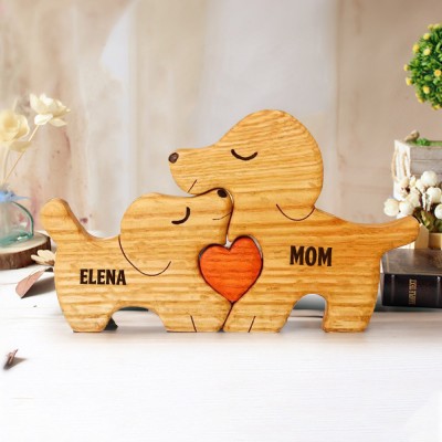 Custom Engraved Name Dog Wooden Sign Mother's Day Gift Ideas