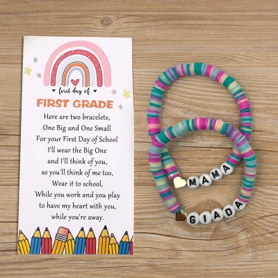 First Day of First Grade Mommy and Me Matching Bracelet Back to School Gifts