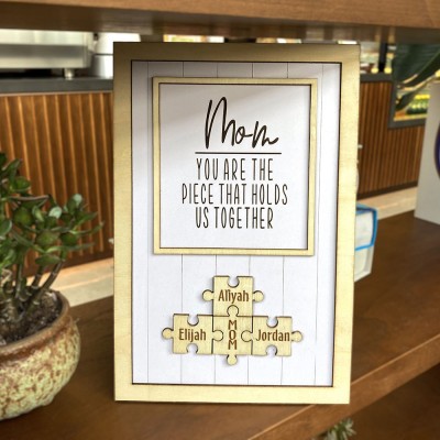 Personalized Mom You Are the Piece that Holds Us Together 1-15 Puzzle Pieces Name Sign Mother's Day Gift